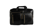 2-in-1 Laptop Backpack Briefcase – Black & Gold Travel Bag with Velvet Pouch – Young Professionals YP