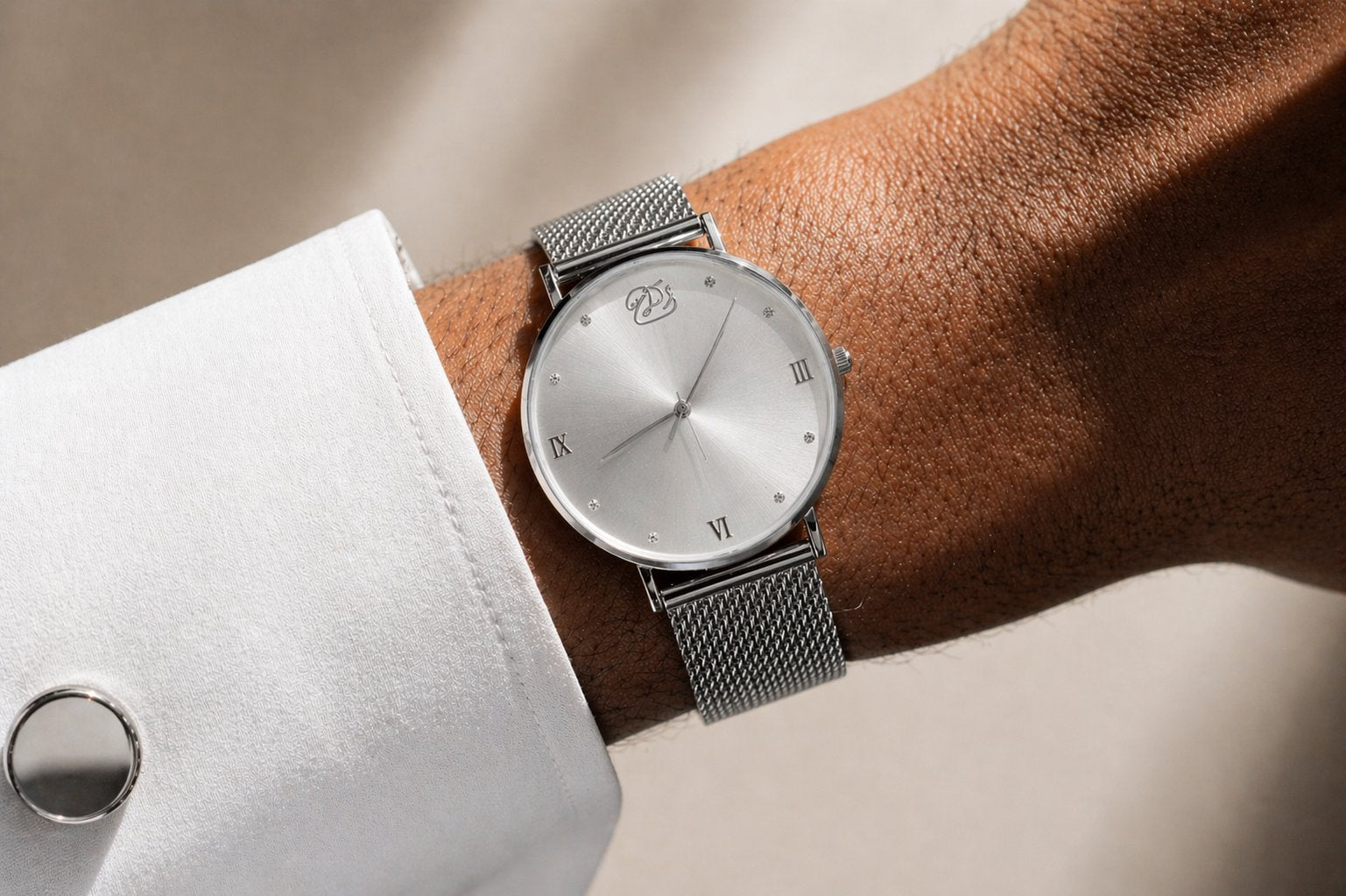 Silver Watch on Wrist